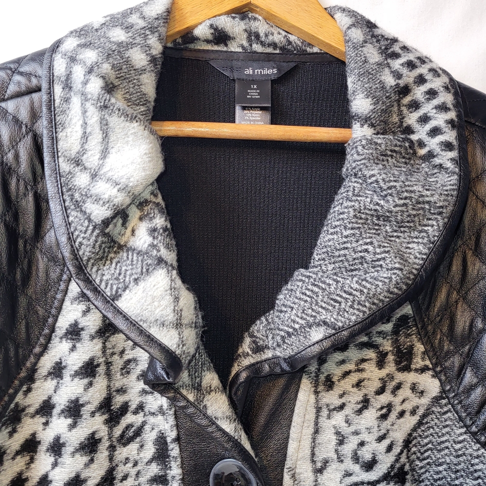 Ali Miles Patchwork Houndstooth Cardigan Blazer W… - image 8